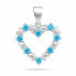 Gentle silver pendant with light blue zircons PT19WA