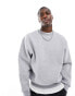 ASOS DESIGN boxy oversized sweatshirt in grey marl