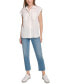 ფოტო #4 პროდუქტის Petite Button-Front Cap-Sleeve Shirt