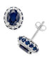 ფოტო #1 პროდუქტის Blue Sapphire (3-7/8 ct. t.w.) and White Sapphire (1/5 ct. t.w.) Oval Stud Earrings in 10k White Gold, Created for Macy's