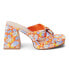 Фото #1 товара COCONUTS by Matisse Esme Floral Block Heels Womens Orange Casual Sandals ESME-5