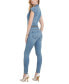 Фото #2 товара Nova Denim Cap-Sleeve Skinny-Leg Jumpsuit