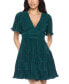 ფოტო #1 პროდუქტის Juniors' Bodre Ruffle-Sleeve Tiered Mini Dress