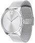 ფოტო #2 პროდუქტის Men's Swiss Bold Thin Stainless Steel Mesh Bracelet Watch 42mm