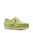 Фото #4 товара Clarks Wallabee 26172726 Womens Green Suede Oxfords & Lace Ups Casual Shoes