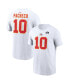 Фото #1 товара Men's Isiah Pacheco White Kansas City Chiefs Super Bowl LVIII Patch Player Name and Number T-shirt