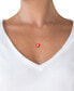 ფოტო #2 პროდუქტის Cubic Zirconia & Red Enamel Heart Pendant Necklace in 18k Gold-Plated Sterling Silver, 16-1/2" + 1-1/2" extender, Created for Macy's