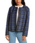 Фото #1 товара Lafayette 148 New York Reversible Highlands Leather-Trim Wool Jacket Women's