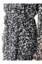 Фото #11 товара Платье LC WAIKIKI Цветочное V-образное длинное с длинным рукавом A-силуэт