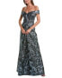 Фото #1 товара Teri Jon By Rickie Freeman Metallic Gown Women's Black 18