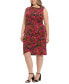 Plus Size Floral-Print Ruched Sheath Dress