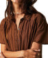 ფოტო #3 პროდუქტის Women's Float Away Cotton Pleated Shirt