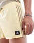 adidas Performance 3-stripes CLX short length swim shorts in yellow