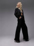 Фото #3 товара Topshop co-ord raw hem tuxedo wide leg tailored trouser in black