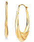 ფოტო #1 პროდუქტის Swirl Oval Hoop Earrings in 14k Gold