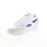 Фото #4 товара Reebok Classic Leather Mens White Leather Lace Up Lifestyle Sneakers Shoes