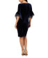 Women's Velvet Bell-Sleeve Mesh-Trim Dress Midnight1, 0 - фото #2