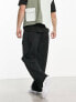 ASOS DESIGN straight leg cargo jogger with poppers in black