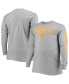 Men's Heathered Gray Distressed Tennessee Volunteers Big and Tall 2-Hit Logo Long Sleeve T-shirt
