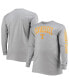 Фото #1 товара Men's Heathered Gray Distressed Tennessee Volunteers Big and Tall 2-Hit Logo Long Sleeve T-shirt