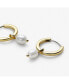 Серьги Ana Luisa Huggie Hoops Pearl Frida Gold, gold, pearl - фото #1