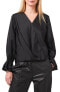 Фото #3 товара Блуза Vince Camuto Satin Wrap Front Black S