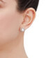 ფოტო #3 პროდუქტის Cultured Freshwater Pearl (7 - 7-1/2mm) & Diamond (1/4 ct. t.w.) Love Knot Stud Earrings in 14k White Gold