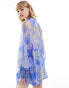 AllSaints Isla Inspiral sheer shirt co-ord in blue Leuchtend Blau, 40 - фото #4