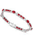 ფოტო #1 პროდუქტის Synthetic Ruby Link Bracelet in Sterling Silver (Also in Synthetic Sapphire)