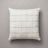 Фото #1 товара 26"x26" Grid Lines Matelassé Euro Bed Pillow Cream/Sage - Hearth & Hand with