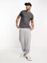 ASOS DESIGN t-shirt with crew neck in charcoal marl