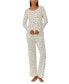 ფოტო #1 პროდუქტის Women's 2-Pc. Long-Sleeve Scoop-Neck Long Pants Pajama Set