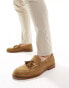 Walk London Putney Tassel Loafers In Tan Suede