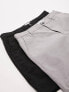 Фото #2 товара Topman 2 pack slim chino short in black and light grey