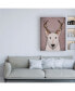 Фото #3 товара Fab Funky Bull Terrier and Antlers Canvas Art - 15.5" x 21"