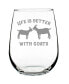 Фото #1 товара Life is Better with Goats Funny Goat Gifts Stem Less Wine Glass, 17 oz