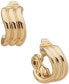 Gold-Tone Textured Clip-On Hoop Earrings