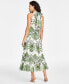 ფოტო #2 პროდუქტის Women's Printed Cotton Halter Mock Neck Maxi Dress