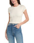 Monrow Fleece Mini Crop Top Women's White Xs