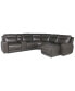 Фото #7 товара CLOSEOUT! Blairemoore 6-Pc. Leather Power Chaise Sectional with 1 USB Console and 1 Power Recliner, Created for Macy's