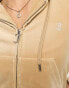 Фото #2 товара Juicy Couture velour zip through hoodie co-ord in light beige