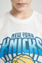 Erkek Çocuk Nba New York Knicks Oversize Fit Bisiklet Yaka Kısa Kollu Tişört B6821a824sm