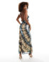 Фото #1 товара ASOS DESIGN beaded strappy maxi dress in tie dye print