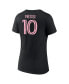 ფოტო #2 პროდუქტის Women's Lionel Messi Black Inter Miami CF Authentic Stack Name Number V-Neck T-Shirt