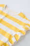 Striped t-shirt with ruffle trims