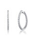 ფოტო #1 პროდუქტის Sterling Silver White Gold and 14K Gold Plated Cubic Zirconia Hoop Earrings