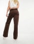 Monki cord straight leg trousers in brown Коричневый, 34 - фото #4