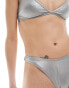 Weekday Reef glitter brazilian bikini bottom in silver