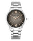 ფოტო #1 პროდუქტის Men's Quartz Slim Silver-Tone Stainless Steel Watch 43mm