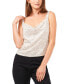 Women's Sequin Wide Strap Draped Tank Top